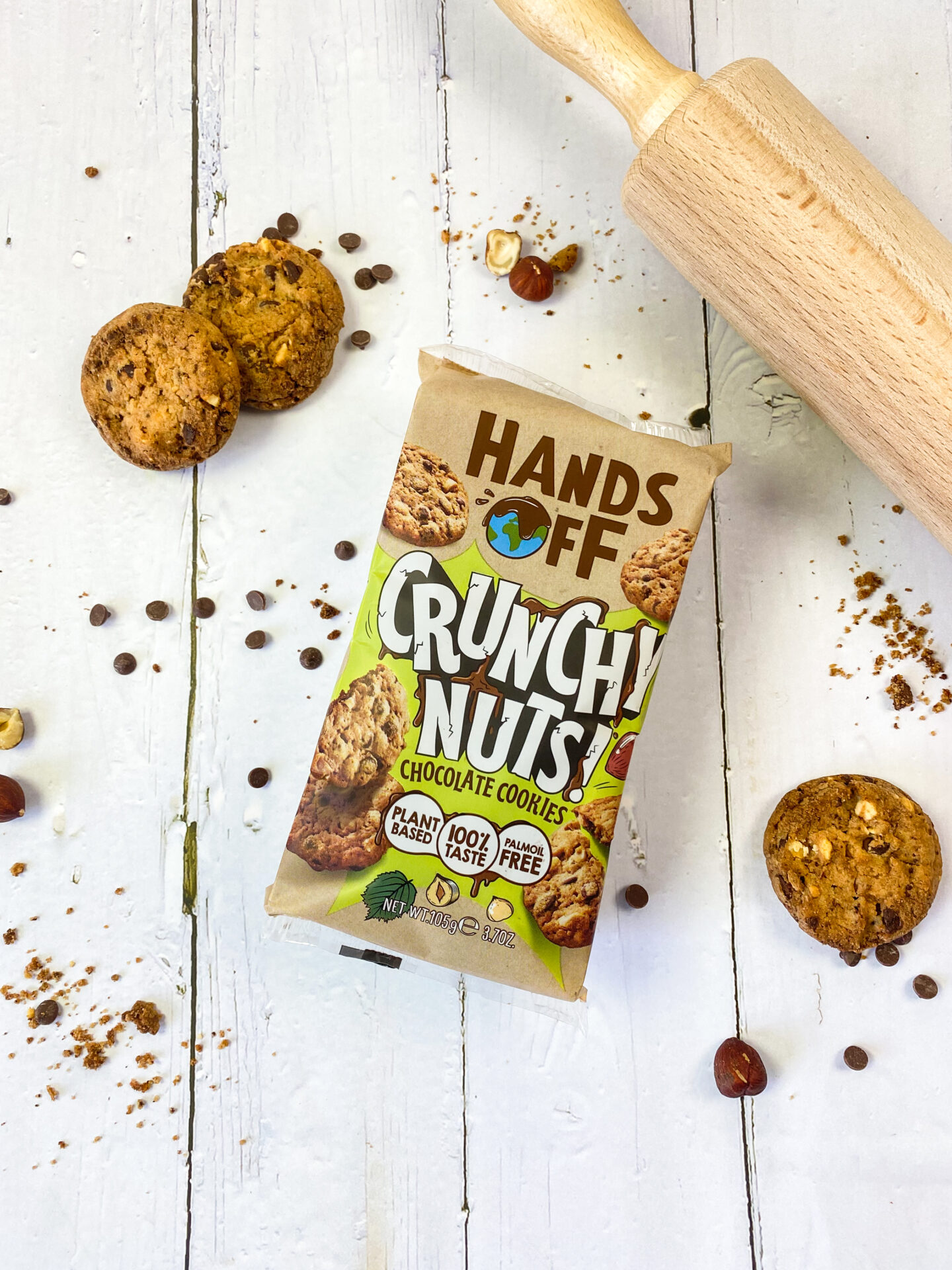Staand CrunchyNuts HandsOff Winnen op Woensdag: win een pakket cookies van Hands Off
