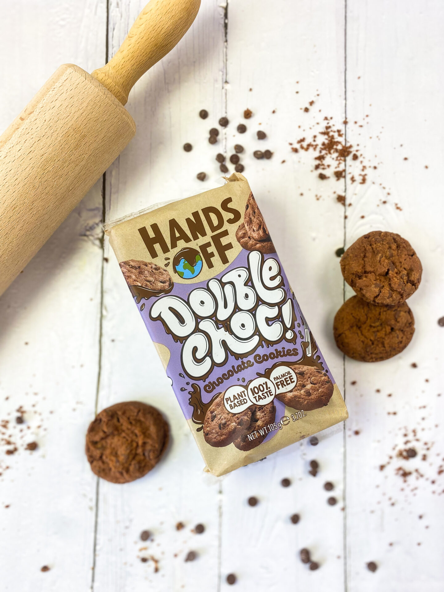 Staand DoubleChoc HandsOff Winnen op Woensdag: win een pakket cookies van Hands Off